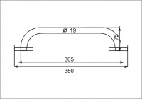 Madlo NIMCO 300 x 19 mm, leštěná nerez   BM3035-18